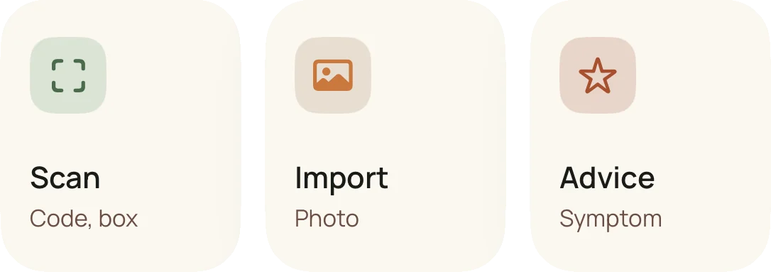Scan, import or describe a symptom, in Plantis