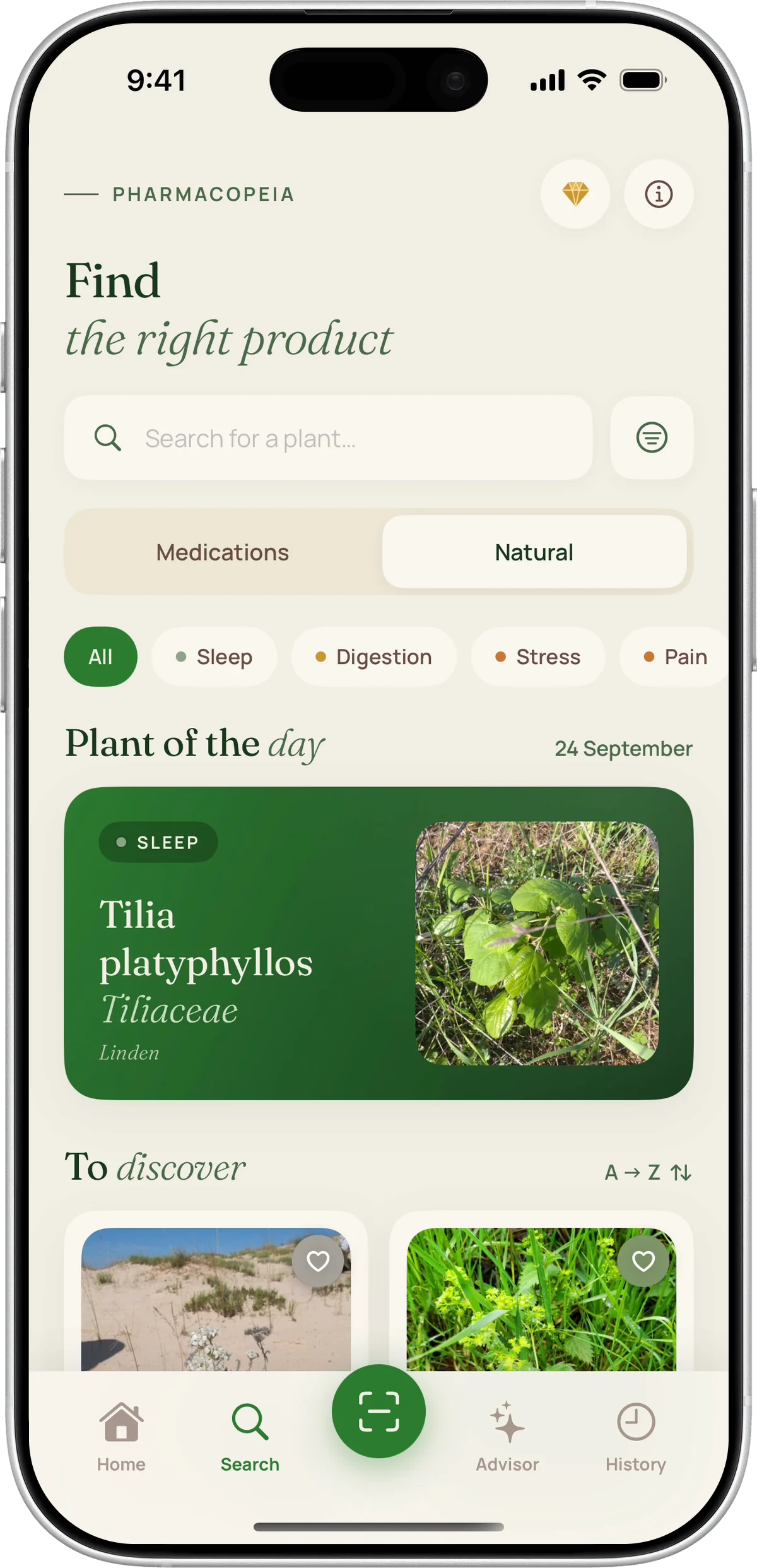 Natural products in Plantis