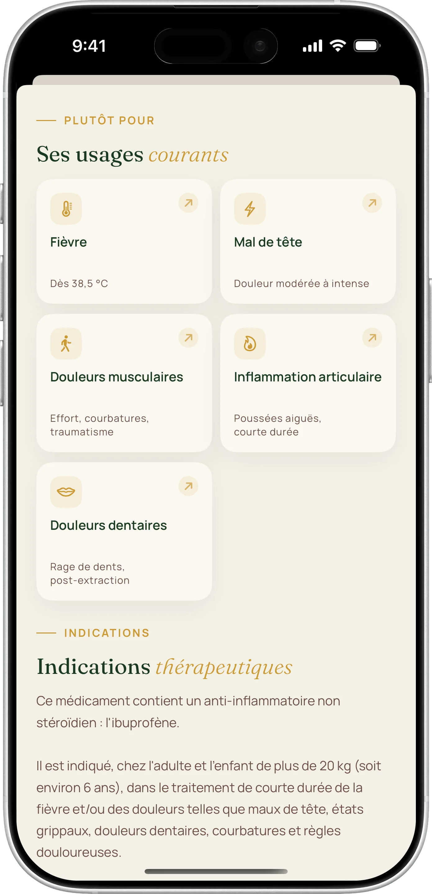 Une fiche médicament dans Plantis